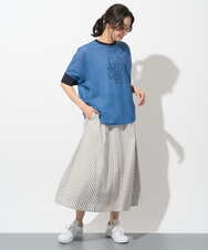 PHKHD48190 GEORGES RECH(小さいサイズ)(メゾン ドゥ サンク) シアーポンチョロゴカットソー ブルー