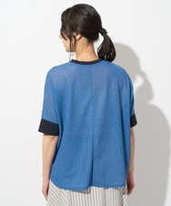 PHKHD48190 GEORGES RECH(小さいサイズ)(メゾン ドゥ サンク) シアーポンチョロゴカットソー ブルー