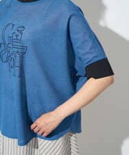 PHKHD48190 GEORGES RECH(小さいサイズ)(メゾン ドゥ サンク) シアーポンチョロゴカットソー ブルー