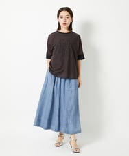 PHKHD48190 GEORGES RECH(小さいサイズ)(メゾン ドゥ サンク) シアーポンチョロゴカットソー ホワイト