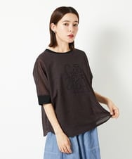 PHKHD48190 GEORGES RECH(小さいサイズ)(メゾン ドゥ サンク) シアーポンチョロゴカットソー ホワイト