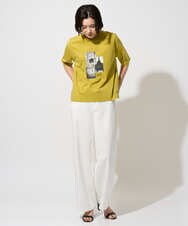 PHKHE67150 GEORGES RECH(小さいサイズ)(メゾン ドゥ サンク) フォトプリントジャージー5分袖カットソー イエロー