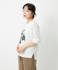 PHKHE67150 GEORGES RECH(小さいサイズ)(メゾン ドゥ サンク) フォトプリントジャージー5分袖カットソー イエロー