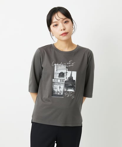 PHKHE67150 GEORGES RECH(小さいサイズ) フォトプリントジャージー5分袖カットソー