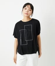 PHKHE68170 GEORGES RECH(小さいサイズ)(メゾン ドゥ サンク) シアーチェックスパンコールプリントカットソー ホワイト