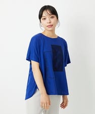PHKHE68170 GEORGES RECH(小さいサイズ)(メゾン ドゥ サンク) シアーチェックスパンコールプリントカットソー ホワイト