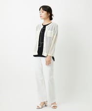 PHKHE68170 GEORGES RECH(小さいサイズ)(メゾン ドゥ サンク) シアーチェックスパンコールプリントカットソー ホワイト