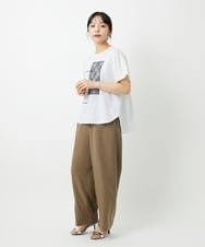 PHKHE68170 GEORGES RECH(小さいサイズ)(メゾン ドゥ サンク) シアーチェックスパンコールプリントカットソー ホワイト