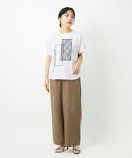 PHKHE68170 GEORGES RECH(小さいサイズ)(メゾン ドゥ サンク) シアーチェックスパンコールプリントカットソー ホワイト