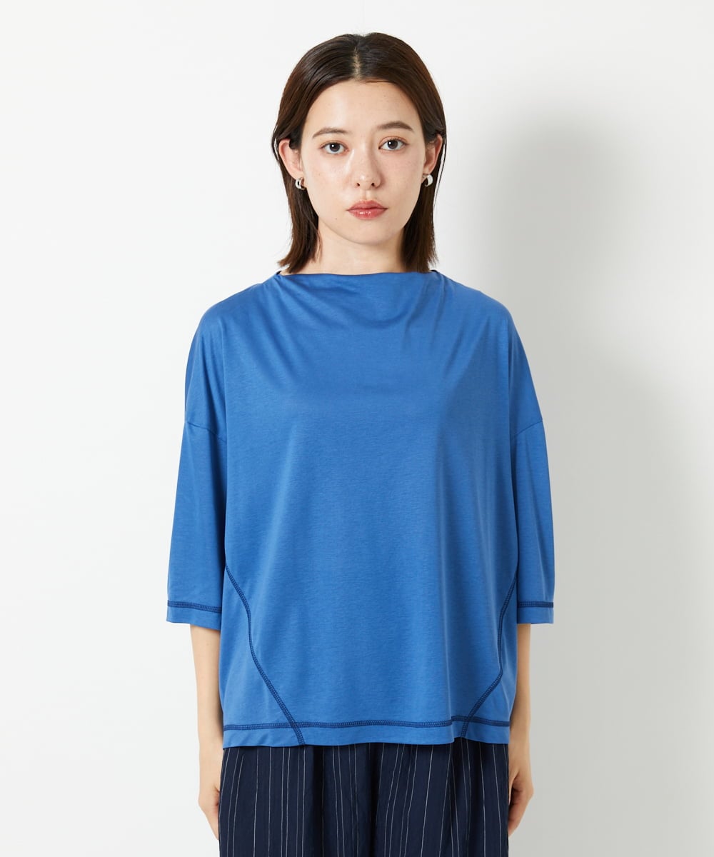 PHKHF53150 GEORGES RECH(小さいサイズ)(メゾン ドゥ サンク) スーパークールボトルネックカットソー ブルー