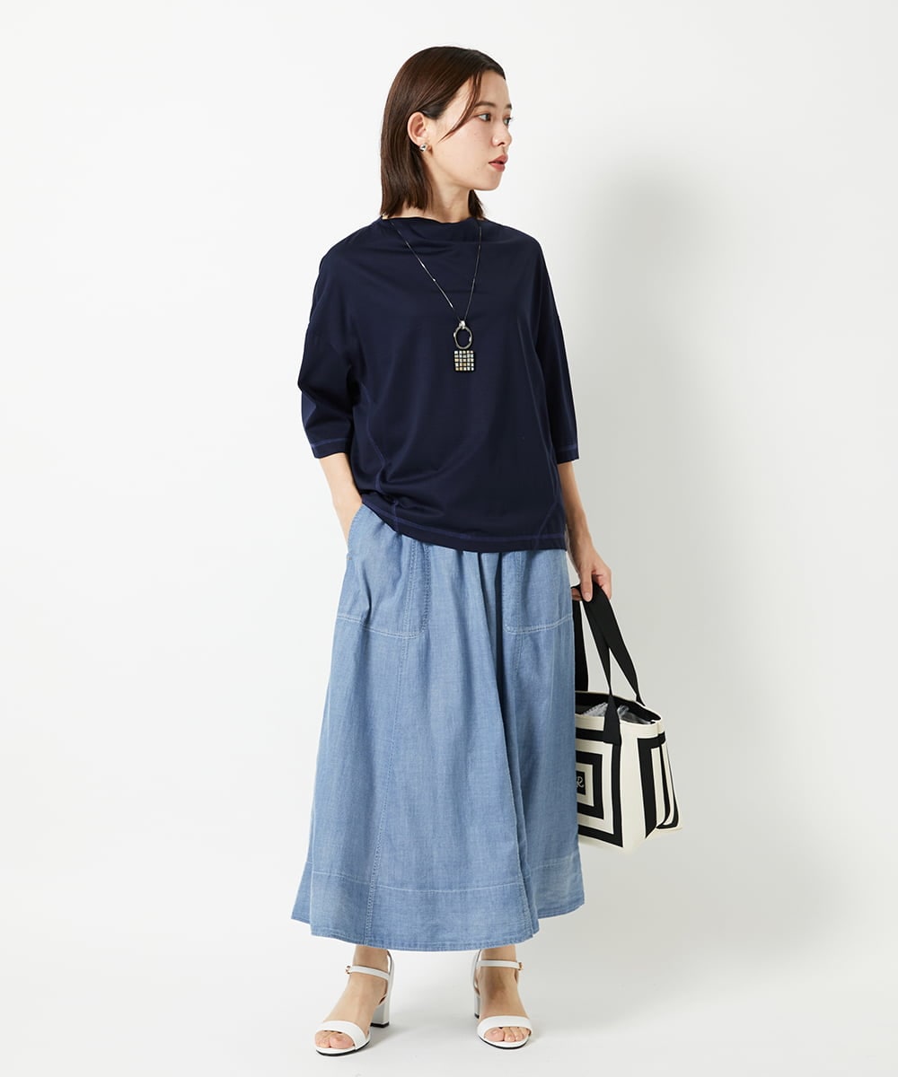 PHKHF53150 GEORGES RECH(小さいサイズ)(メゾン ドゥ サンク) スーパークールボトルネックカットソー ブルー