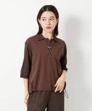 PHKHF57230 GEORGES RECH(小さいサイズ)(メゾン ドゥ サンク) シアードロストジャージーポロシャツ ブラウン