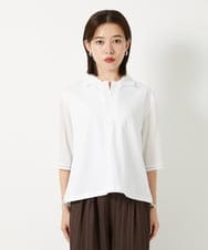 PHKHF57230 GEORGES RECH(小さいサイズ)(メゾン ドゥ サンク) シアードロストジャージーポロシャツ ホワイト