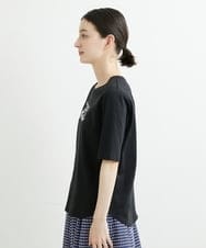 PHKHT21150 GEORGES RECH(小さいサイズ)(メゾン ドゥ サンク) [接触冷感]ドライコットンラウンドヘムロゴTシャツ ブラック