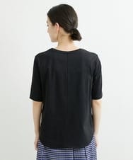 PHKHT21150 GEORGES RECH(小さいサイズ)(メゾン ドゥ サンク) [接触冷感]ドライコットンラウンドヘムロゴTシャツ ブラック