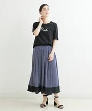 PHKHT21150 GEORGES RECH(小さいサイズ)(メゾン ドゥ サンク) [接触冷感]ドライコットンラウンドヘムロゴTシャツ ブラック