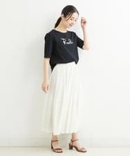 PHKHT21150 GEORGES RECH(小さいサイズ)(メゾン ドゥ サンク) [接触冷感]ドライコットンラウンドヘムロゴTシャツ ブラック