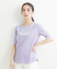 PHKHT21150 GEORGES RECH(小さいサイズ)(メゾン ドゥ サンク) [接触冷感]ドライコットンラウンドヘムロゴTシャツ ブラック