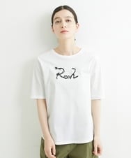 PHKHT21150 GEORGES RECH(小さいサイズ)(メゾン ドゥ サンク) [接触冷感]ドライコットンラウンドヘムロゴTシャツ ブラック