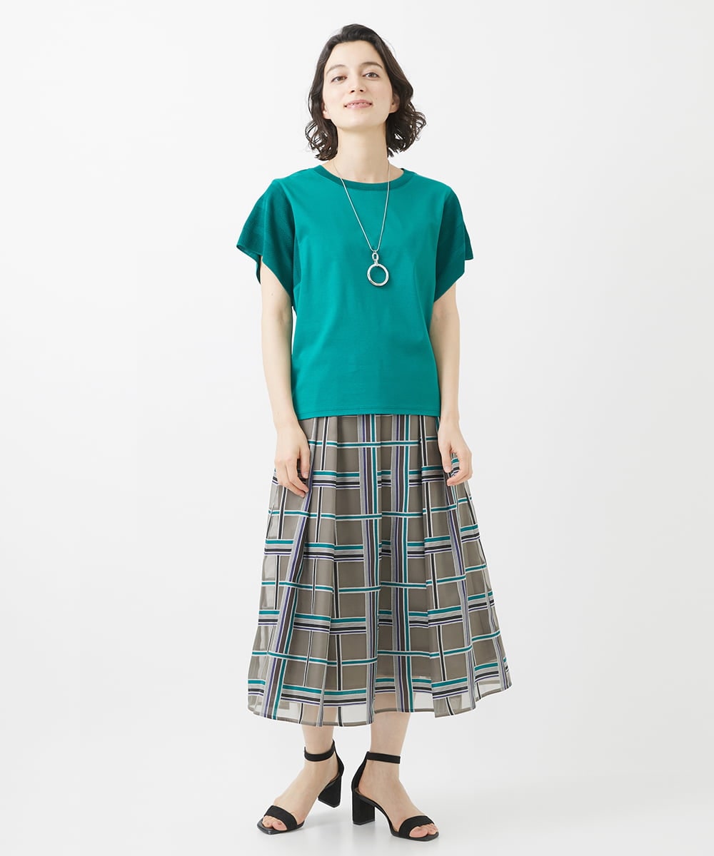 PHKHW04190 GEORGES RECH(小さいサイズ)(メゾン ドゥ サンク) ハイツイストコットンスムースカットソー グリーン
