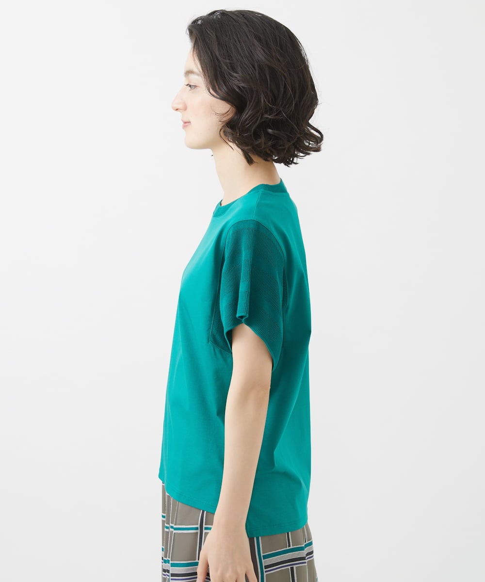 PHKHW04190 GEORGES RECH(小さいサイズ)(メゾン ドゥ サンク) ハイツイストコットンスムースカットソー グリーン