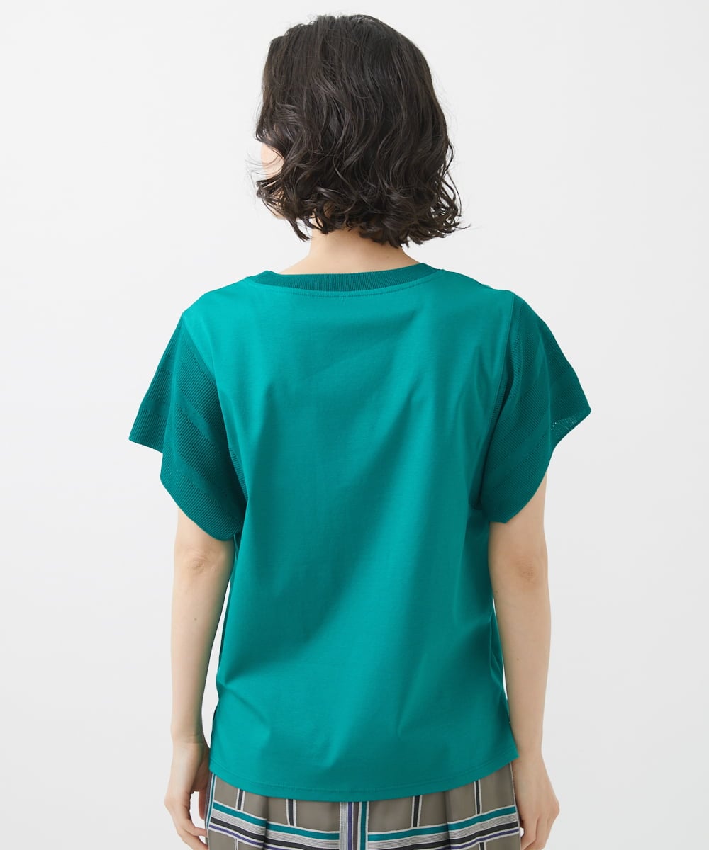 PHKHW04190 GEORGES RECH(小さいサイズ)(メゾン ドゥ サンク) ハイツイストコットンスムースカットソー グリーン