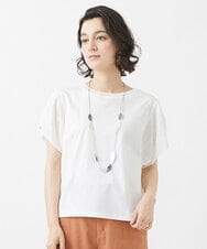 PHKHW04190 GEORGES RECH(小さいサイズ)(メゾン ドゥ サンク) ハイツイストコットンスムースカットソー ホワイト