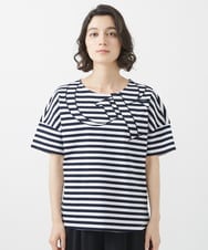 PHKHW08170 GEORGES RECH(小さいサイズ)(メゾン ドゥ サンク) ボーダージャージカットソー ブラック系