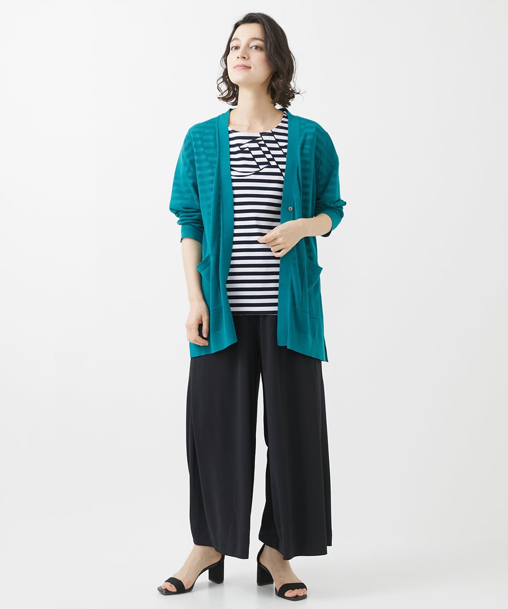 PHKHW08170 GEORGES RECH(小さいサイズ)(メゾン ドゥ サンク) ボーダージャージカットソー ブラック系