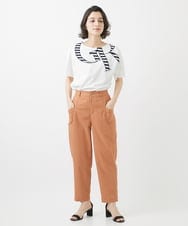 PHKHW09170 GEORGES RECH(小さいサイズ)(メゾン ドゥ サンク) [接触冷感]ボーダーロゴカットソー ホワイト