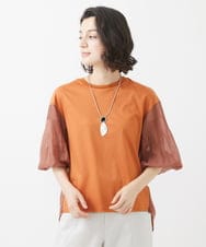 PHKHW11230 GEORGES RECH(小さいサイズ)(メゾン ドゥ サンク) [接触冷感]ドライコットン7分袖プルオーバー オレンジ