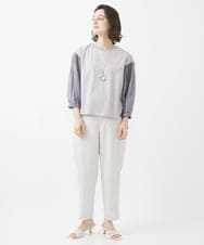 PHKHW11230 GEORGES RECH(小さいサイズ)(メゾン ドゥ サンク) [接触冷感]ドライコットン7分袖プルオーバー ライトグレー