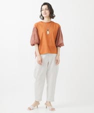 PHKHW11230 GEORGES RECH(小さいサイズ)(メゾン ドゥ サンク) [接触冷感]ドライコットン7分袖プルオーバー ライトグレー