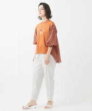 PHKHW11230 GEORGES RECH(小さいサイズ)(メゾン ドゥ サンク) [接触冷感]ドライコットン7分袖プルオーバー ライトグレー