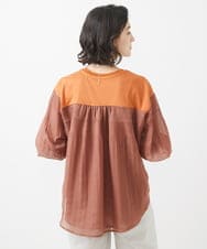 PHKHW11230 GEORGES RECH(小さいサイズ)(メゾン ドゥ サンク) [接触冷感]ドライコットン7分袖プルオーバー ライトグレー