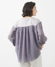 PHKHW11230 GEORGES RECH(小さいサイズ)(メゾン ドゥ サンク) [接触冷感]ドライコットン7分袖プルオーバー ライトグレー