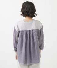 PHKHW11230 GEORGES RECH(小さいサイズ)(メゾン ドゥ サンク) [接触冷感]ドライコットン7分袖プルオーバー ライトグレー