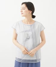 PHKHW33210 GEORGES RECH(小さいサイズ)(メゾン ドゥ サンク) [2点セット]フレンチスリーブチュールレイヤードカットソー ホワイト