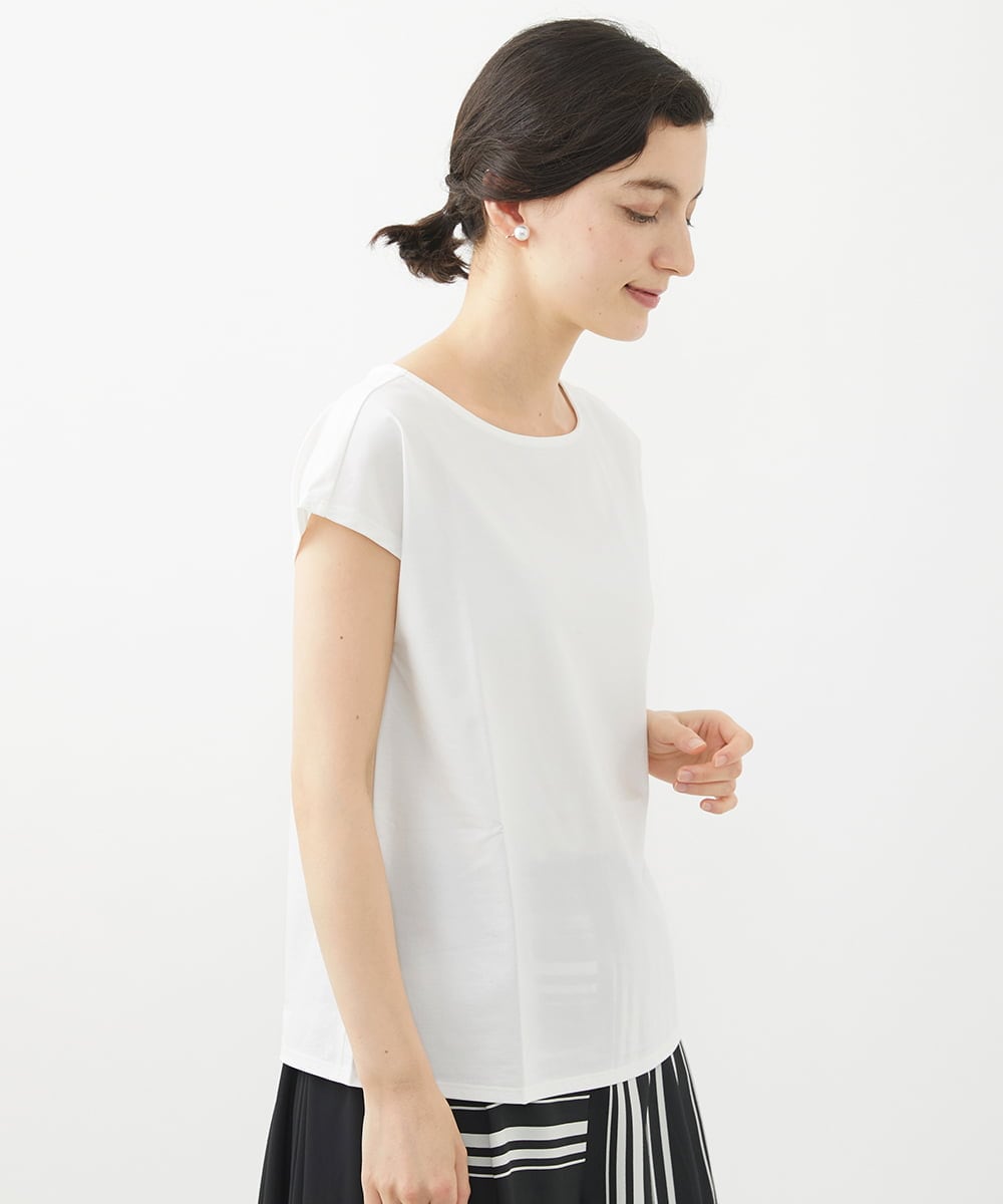 PHKHW33210 GEORGES RECH(小さいサイズ)(メゾン ドゥ サンク) [2点セット]フレンチスリーブチュールレイヤードカットソー ホワイト