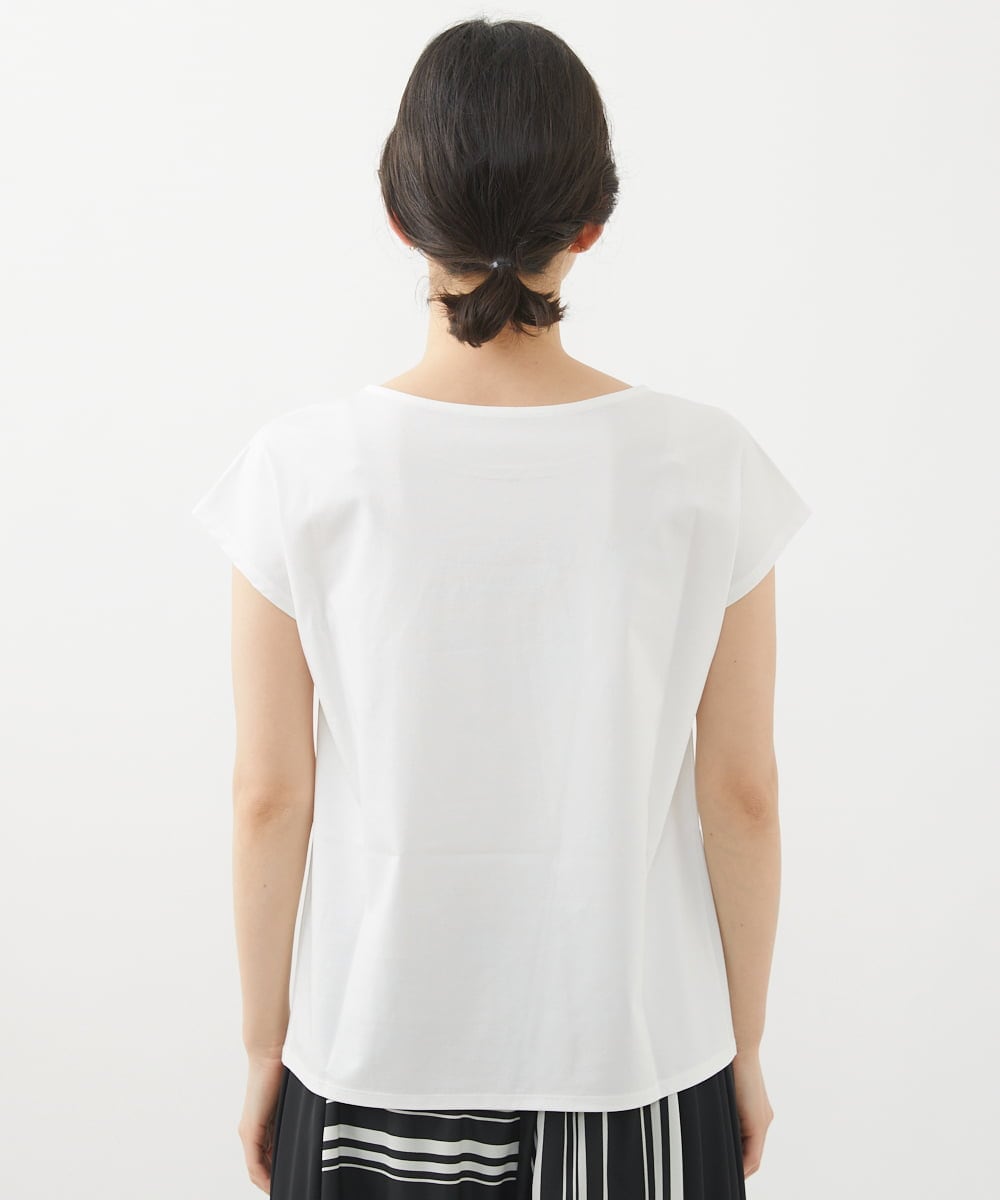 PHKHW33210 GEORGES RECH(小さいサイズ)(メゾン ドゥ サンク) [2点セット]フレンチスリーブチュールレイヤードカットソー ホワイト