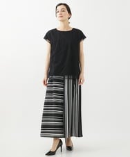 PHKHW33210 GEORGES RECH(小さいサイズ)(メゾン ドゥ サンク) [2点セット]フレンチスリーブチュールレイヤードカットソー ホワイト