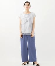 PHKHW33210 GEORGES RECH(小さいサイズ)(メゾン ドゥ サンク) [2点セット]フレンチスリーブチュールレイヤードカットソー ホワイト