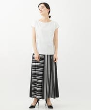 PHKHW33210 GEORGES RECH(小さいサイズ)(メゾン ドゥ サンク) [2点セット]フレンチスリーブチュールレイヤードカットソー ホワイト