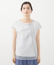 PHKHW33210 GEORGES RECH(小さいサイズ)(メゾン ドゥ サンク) [2点セット]フレンチスリーブチュールレイヤードカットソー ホワイト