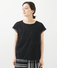 PHKHW33210 GEORGES RECH(小さいサイズ)(メゾン ドゥ サンク) [2点セット]フレンチスリーブチュールレイヤードカットソー ブラック