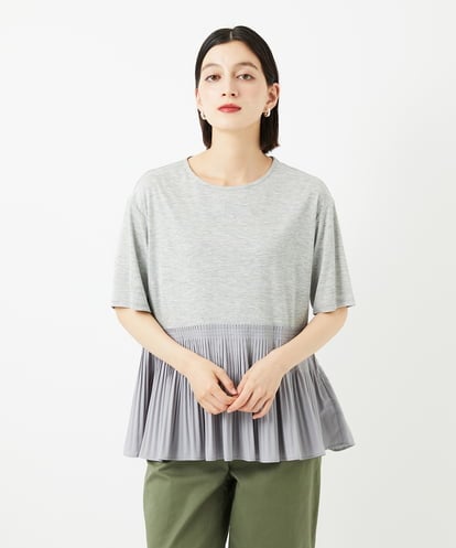 PHKJB24180  レーヨンプリーツ切替ペプラムカットソー