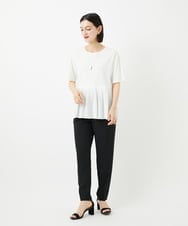 PHKJB24180 GEORGES RECH(小さいサイズ)(メゾン ドゥ サンク) レーヨンプリーツ切替ペプラムカットソー グレー