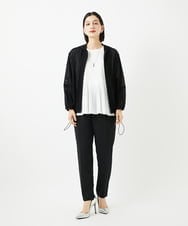 PHKJB24180 GEORGES RECH(小さいサイズ)(メゾン ドゥ サンク) レーヨンプリーツ切替ペプラムカットソー グレー