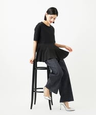 PHKJB24180 GEORGES RECH(小さいサイズ)(メゾン ドゥ サンク) レーヨンプリーツ切替ペプラムカットソー グレー