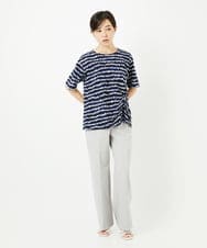 PHKJB29210 GEORGES RECH(小さいサイズ)(メゾン ドゥ サンク)  [日本製]ランダムボーダータックジャージーカットソー ネイビー系